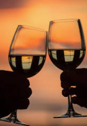 fifne wines toast at sunset